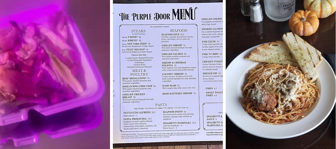 The Purple Door Menu