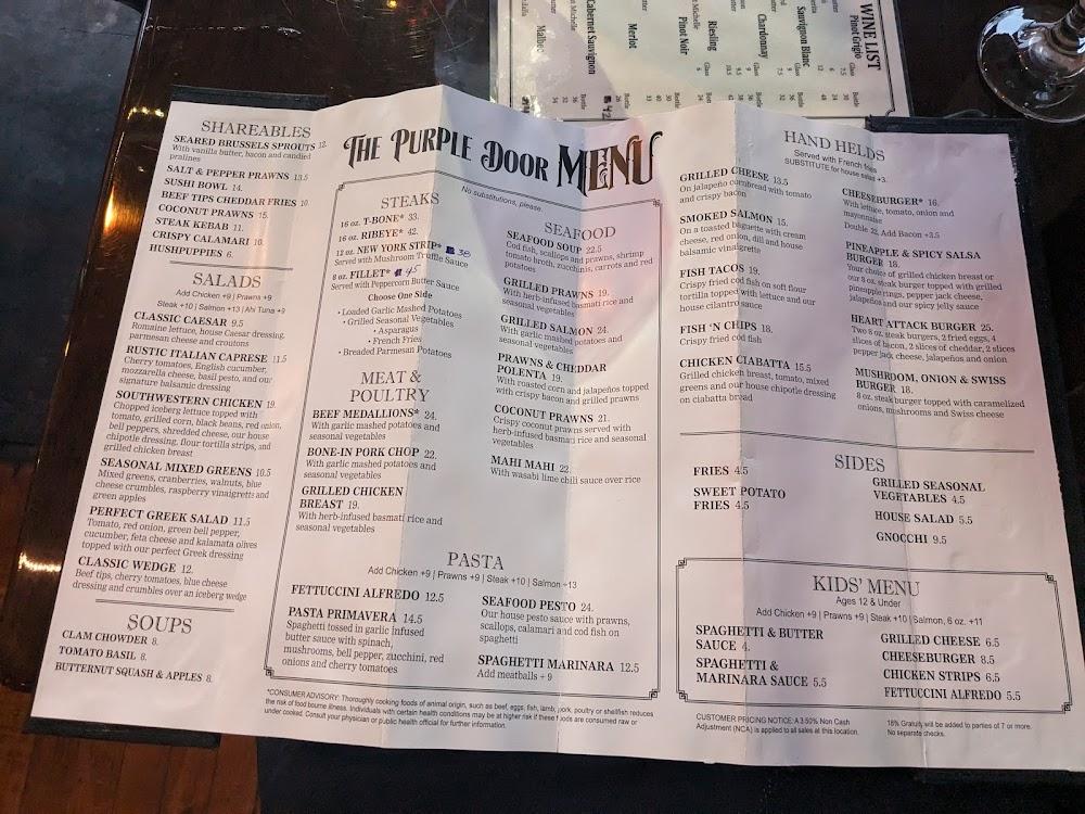 The Purple Door Menu image 2