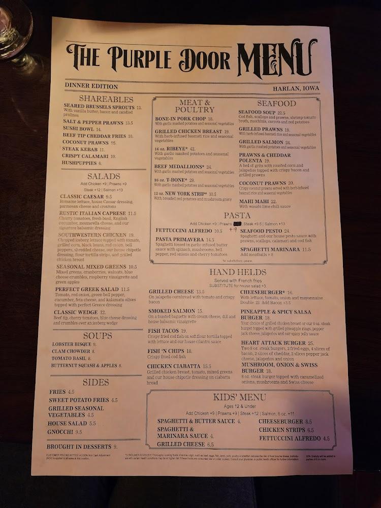 The Purple Door Menu image 3